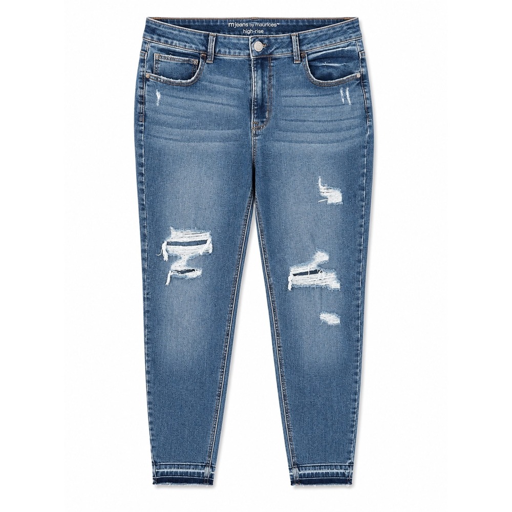 Maurices M Jeans Women's XL Regular High Rise Distressed Skinny Jeans NWT